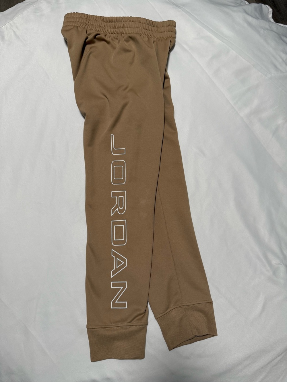 Jordan Kids Brown Logo Joggers with White Trim